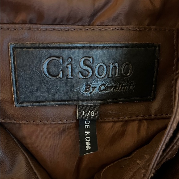 Brown Quilted Faux Leather Jacket - Picture 2 of 3